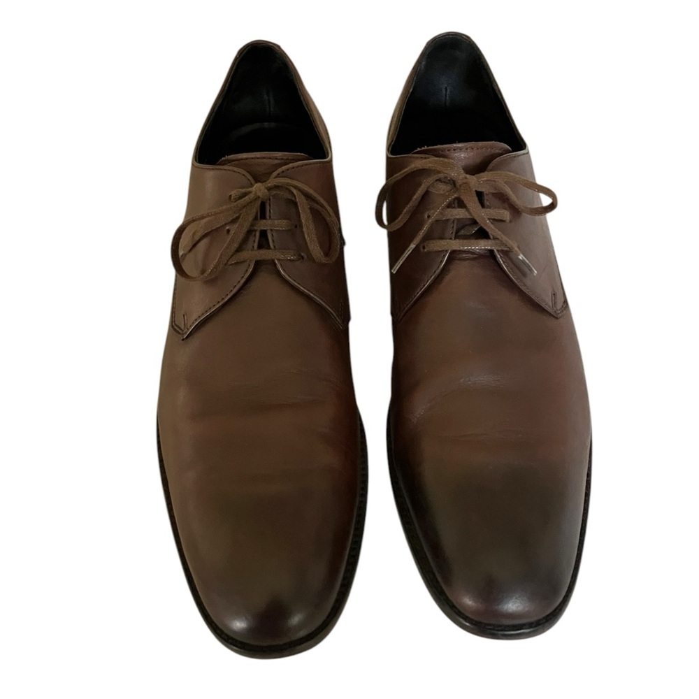 John Varvatos Luxe Oxford Brown Leather Plain Toe Dress Shoes Men’s Size 11 - Picture 3 of 16
